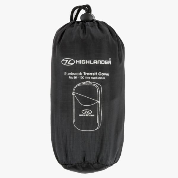 Highlander Transit Regenhaube 80-100 Liter Polyäthylen Schwarz